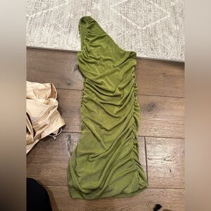 Elegant Green Ruched Dress